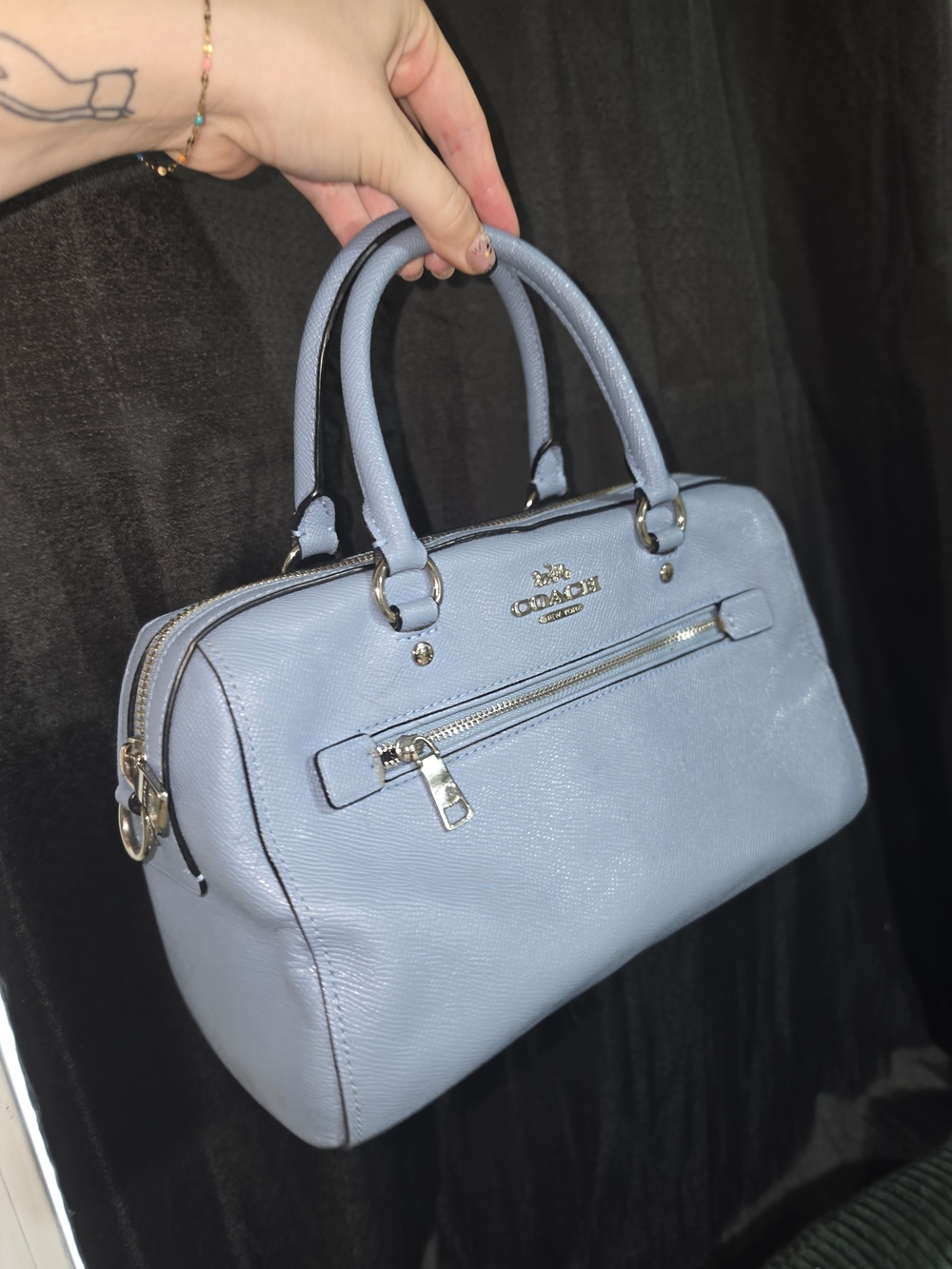 Coach Powder Blue Leather Satchel